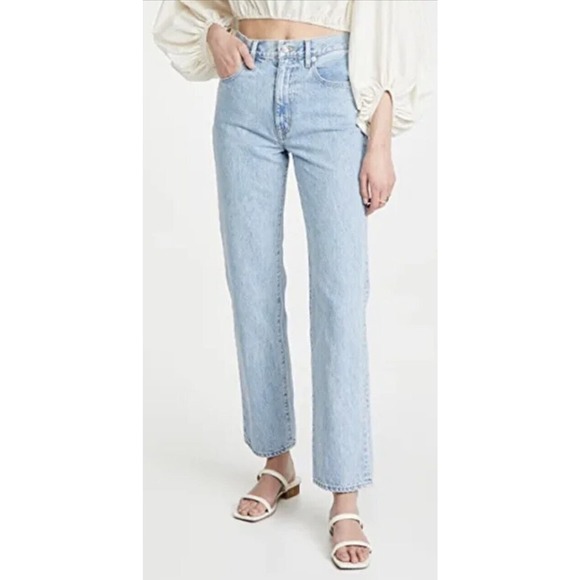 SLVRLAKE London High Rise Straight Jeans Fool For Love Blue New $289 Size 32